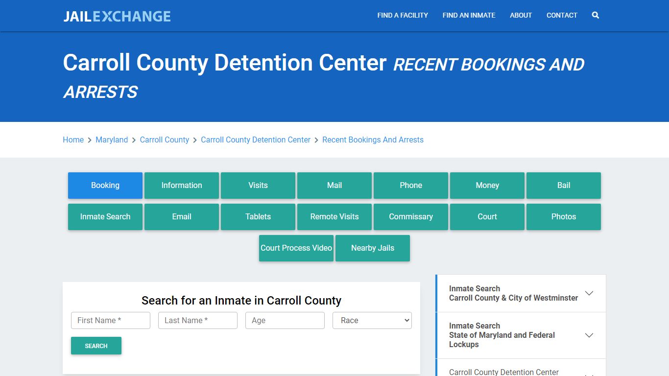 Carroll County Detention Center Recent Bookings And Arrests - Jail Exchange